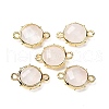 Brass Natural Quartz Crystal Connector Charms KK-Z096-01G-04-1