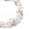 ABS Plastic Imitation Pearl Round Beads Stretch Bracelets for Women BJEW-JB11606-03-4