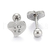 201 Stainless Steel Earlobe Plugs for Valentine's Day EJEW-R147-37-1