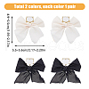 FIBLOOM 2 Pairs 2 Colors Alloy Dangle Stud Earrings with Cloth Bowknot Charms EJEW-FI0003-28-2