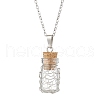 Copper Wire Wrapped Empty Glass Bottle Pendant 304 Stainless Steel Cable Chain Necklaces for Women Men NJEW-JN05275-2