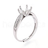 Rhodium Plated 925 Sterling Silver Micro Pave Cubic Zirconia Solitaire Ring Settings STER-T008-22P-1