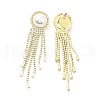 Crystal Rhinestone Dangle Stud Earrings with Imitation Pearl EJEW-C037-02F-LG-2