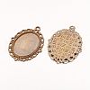 Oval Antique Bronze Color Zinc Alloy Pendant Settings for Cabochon & Rhinestone X-PALLOY-A15257-AB-LF-2