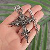 Gothic Alloy Skeleton Cross Pendant Necklaces for Men FS-WG0F70E-01-3