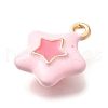 Brass Enamel Charms KK-R212-16G-01-2