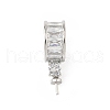 Brass Pave Cubic Zirconia Hoop Earring Findings KK-D369-02P-1