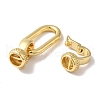 Rectangle Rack Plating Brass Fold Over Clasps KK-A225-01A-G-2