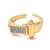 Brass Micro Pave Cubic Zirconia Cuff Rings for Women RJEW-G325-09GP-2