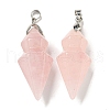 Natural Rose Quartz Pointed Pendants G-F766-08AS-03-1
