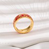 Brass Micro Pave Cubic Zirconia Finger Rings FS-WGFDCA6-03-2