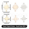 ARRICRAFT 24Pcs 6 Styles Brass Connector Charms KK-AR0003-21-2