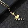 304 Stainless Steel Flamingo Shaped Pendant Cable Chain Necklaces for Women Men NJEW-Q032-02B-G-2