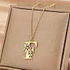 Flower Letter Stainless Steel Initial Pendant Necklaces for Women Men FS-WGF85E2-16-1