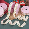  5 Rolls 5 Styles Single Face Printed Cotton Ribbons SRIB-TA0001-06-4
