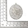Tibetan Style Antique Silver Alloy Flat Oval Pendant Cabochon Settings X-TIBEP-M022-40AS-3