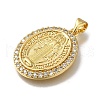 Rack Plating Brass Micro Pave Clear Cubic Zirconia Pendants KK-G500-02D-G-2