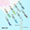 Angel Glass & Alloy Pendant Decoration HJEW-YW00026-01-3