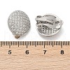 Half Round Brass Micro Pave Clear Cubic Zirconia Clip-on Earrings EJEW-M082-14P-3