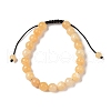 8mm Round Natural Yellow Jade Braided Bead Bracelets BJEW-C067-01B-12-2