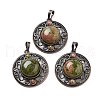 Natural Unakite Pendants G-Q158-03A-R09-1