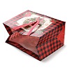Christmas Theme Tartan Non-woven Fabric Gift Tote Bags with Handle ABAG-G017-01D-4