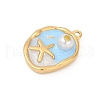 304 Stainless Steel Enamel Pendants STAS-C121-07A-G-2