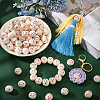   100Pcs Printed Wood European Beads WOOD-PH0002-88A-5