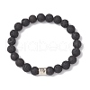 12Pcs 12 Styles 8mm Round Natural Lava Rock Constellation Beaded Bracelet Sets BJEW-JB10870-3