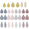BENECREAT 30Pcs 15 Style 430 Stainless Steel Filigree Pendants STAS-BC0003-45-1