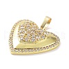 Rack Plating Brass Micro Pave Cubic Zirconia Pendants KK-P247-05G-2