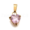 304 Stainless Steel Micro Pave Cubic Zirconia Pendants STAS-B086-13G-02-1