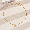 Stainless Steel Double Ring Twisted Chain Necklaces for Women's Casual Daily Wear LI6348-5