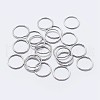 Rhodium Plated 925 Sterling Silver Round Rings STER-F036-03P-0.8x4-1