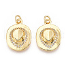 Brass Micro Pave Cubic Zirconia Cross Pendants ZIRC-T016-05G-1