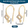 Beebeecraft 10Pcs Brass Micro Pave Clear Cubic Zirconia Earring Hooks KK-BBC0008-73-2