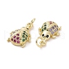 Brass Micro Pave Colorful Cubic Zirconia Pendants KK-E068-VF119-3