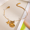 Summer Shell Starfish Stainless Steel Charm Bracelets ME5016-1-2