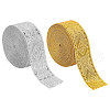 FINGERINSPIRE 2 Bundles 2 Colors Vintage Polyester Jacquard Rhombus Ribbon OCOR-FG0002-10-1