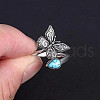 Butterfly & Teardrop Alloy with Resin Imitation Synthetic Turquoise Ajustable Cuff Rings FS-WG4D480-01-2
