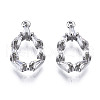 Brass Inlaid Clear Cubic Zirconia Charms ZIRC-S069-021P-1
