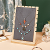 Wooden Slant Back Necklace Organizer Display Stands with Velvet Mat AJEW-WH0471-130A-5
