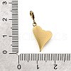 Heart 304 Stainless Steel Rhinestone Pendant Decorations STAS-H202-03G-3