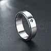 Cross Pattern 304 Stainless Steel Rotatable Finger Rings FS-WGAA8E6-02-1