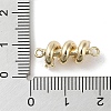 Brass Pave Clear Cubic Zirconia Connector Charms KK-G491-45G-3
