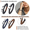 ANATTASOUL 6Pcs 5 Style Natural Lava Rock & Tiger Eye & Synthetic Agate Braided Bead Bracelets Set BJEW-AN0001-12-3
