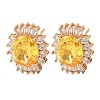 Oval Brass Micro Pave Cubic Zirconia Stud Earrings for Women EJEW-G428-27G-01-4