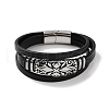 Men's Black PU Leather Cord Multi-Strand Bracelets BJEW-K243-12AS-1