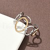 304 Stainless Steel Double Color Cuff Rings RJEW-S635-01GP-G-1
