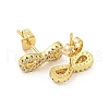 Brass Micro Pave Cubic Zirconia Ear Studs EJEW-P261-21G-2